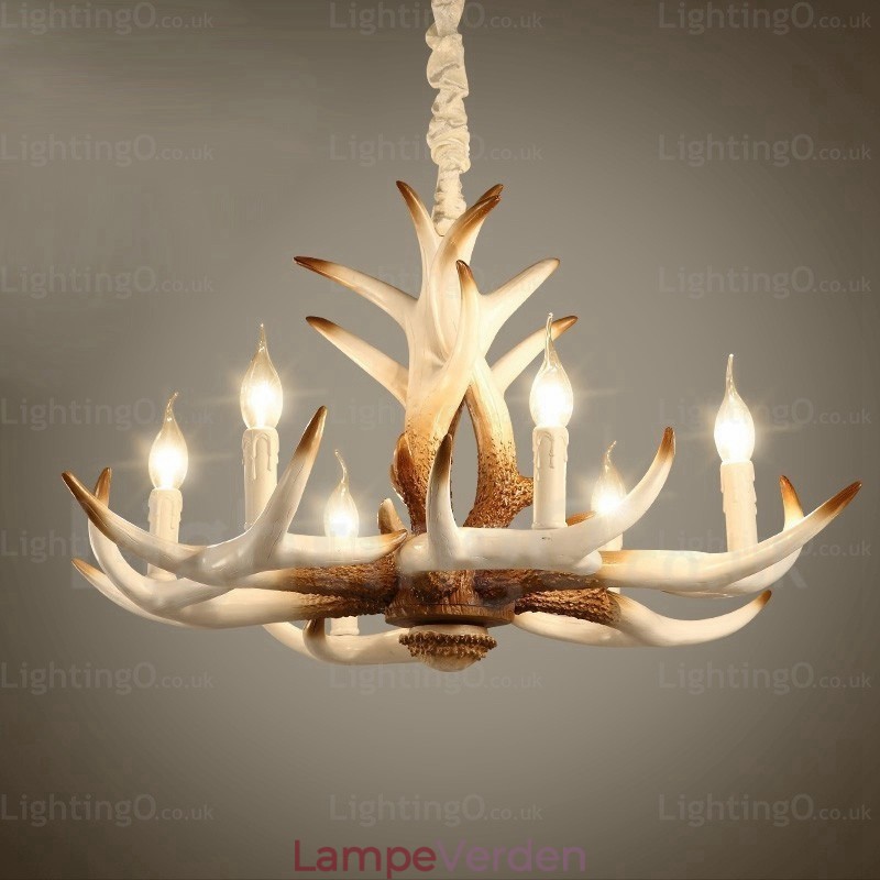 6 lyse vintage retro lysekrone