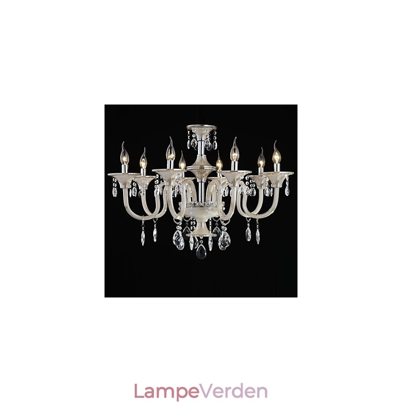 8 Lys Paladsets stil Glaslysekrone med stearinlys