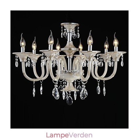 8 Lys Paladsets stil Glaslysekrone med stearinlys 8 Lys Paladsets stil Glaslysekrone med stearinlys