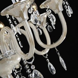 8 Lys Paladsets stil Glaslysekrone med stearinlys
