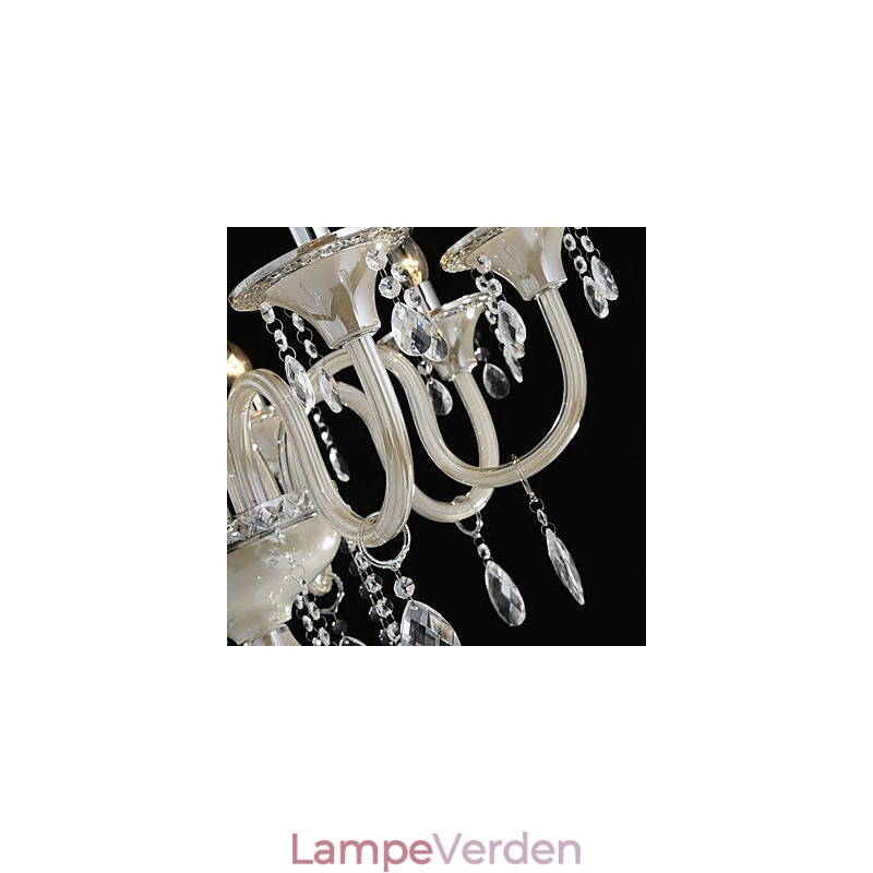8 Lys Paladsets stil Glaslysekrone med stearinlys