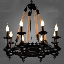 8 Light Country Rustik Pendel