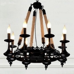 8 Light Country Rustik Pendel