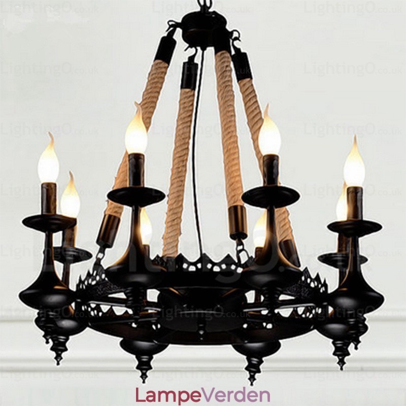 8 Light Country Rustik Pendel