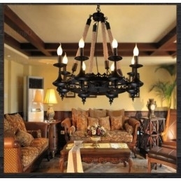 8 Light Country Rustik Pendel