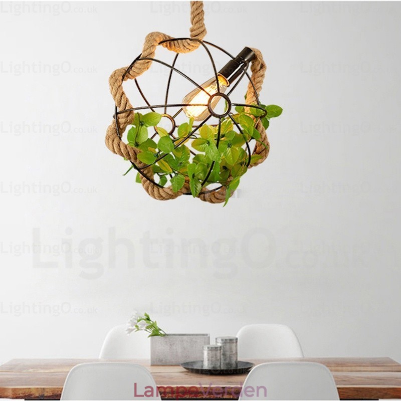1 lys land rustik vintage retro pendellampe