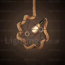 1 lys land rustik vintage retro pendellampe