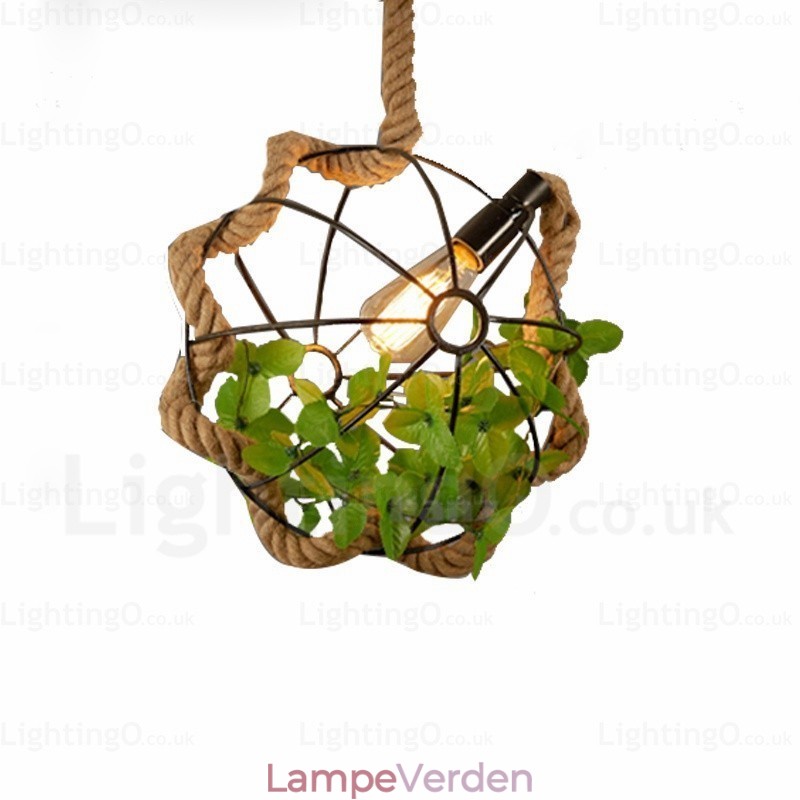 1 lys land rustik vintage retro pendellampe