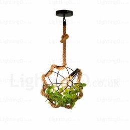 1 lys land rustik vintage retro pendellampe