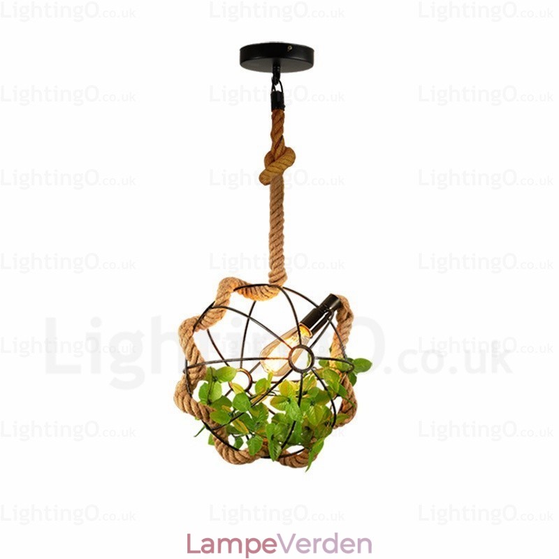 1 lys land rustik vintage retro pendellampe