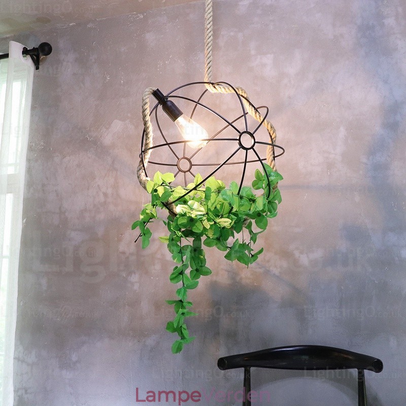 1 lys land rustik vintage retro pendellampe