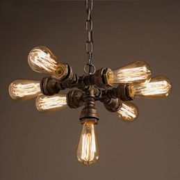 Rustik Lodge Vintage galvaniseret metal lysekrone