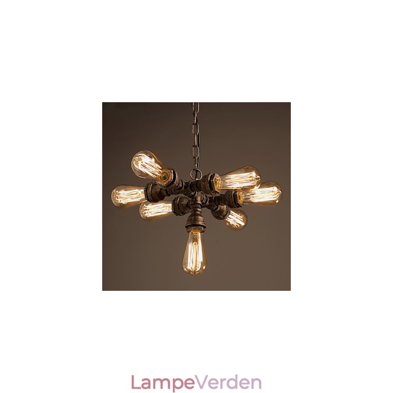 Rustik Lodge Vintage galvaniseret metal lysekrone