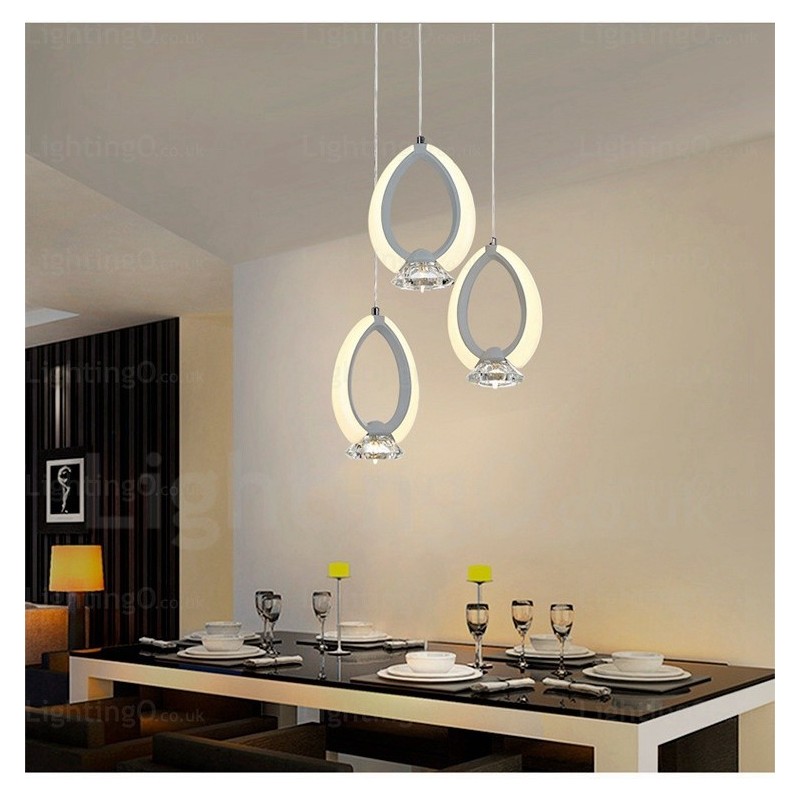 1 lys moderne moderne pendel med krystalskærm