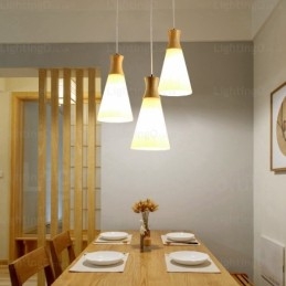 1 lys moderne moderne nordisk pendel med glasskærm