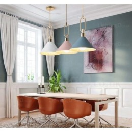 1 lys nordisk moderne moderne pendel med skærmbutikker i rustfrit stål