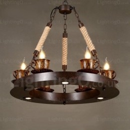 9 Light Country Rustik Pendel