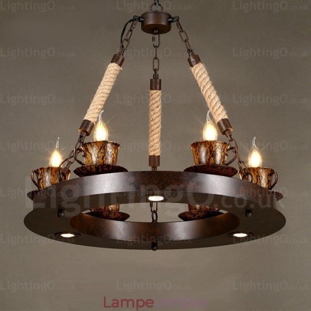 9 Light Country Rustik Pendel 9 Light Country Rustik Pendel