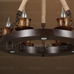 9 Light Country Rustik Pendel