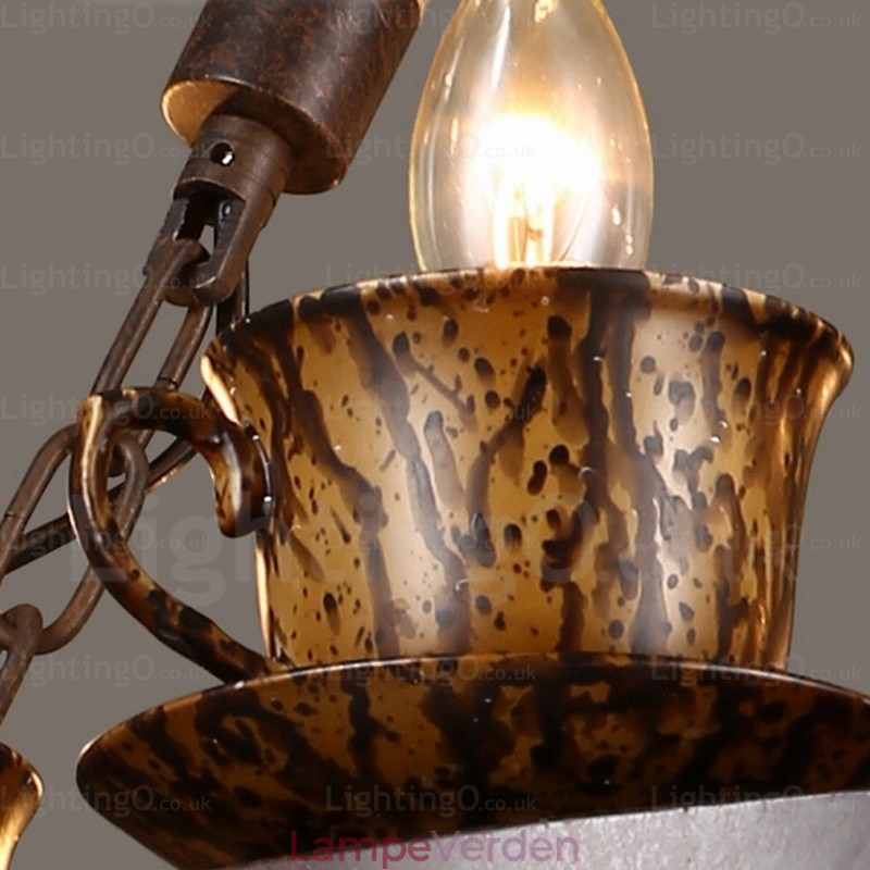9 Light Country Rustik Pendel