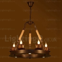 9 Light Country Rustik Pendel