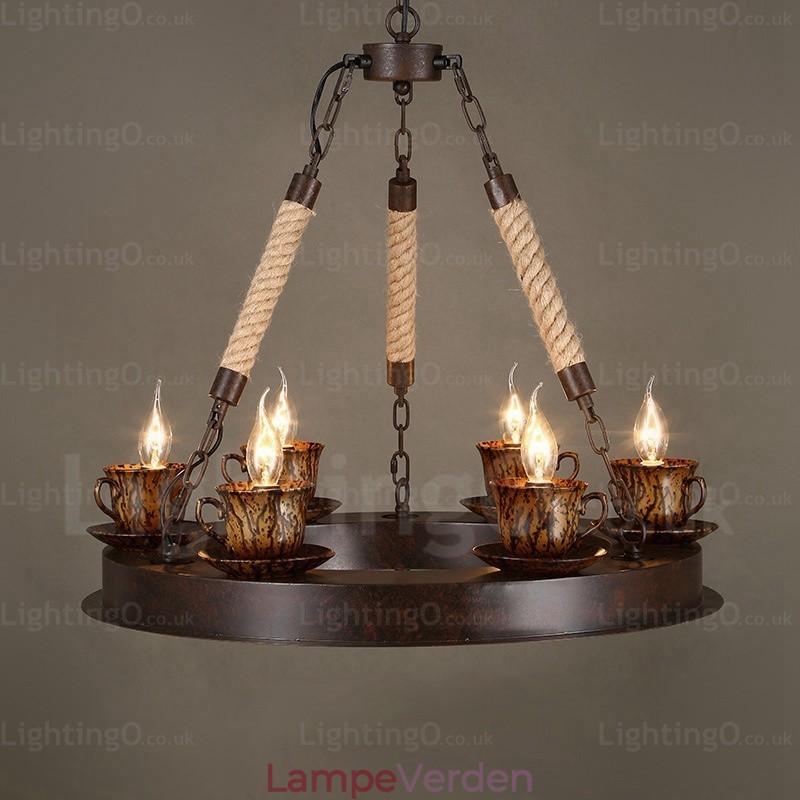 9 Light Country Rustik Pendel