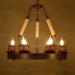 9 Light Country Rustik Pendel