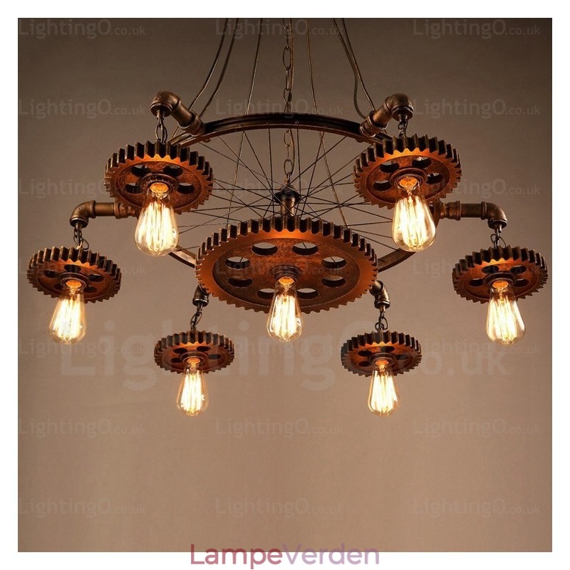 7 lys vintage retro pendel