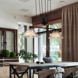 2 lys moderne moderne pendel med glasskærm