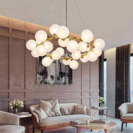 25 Lys nordisk pendel med glasskærm