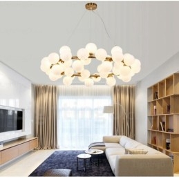 25 Lys nordisk pendel med glasskærm