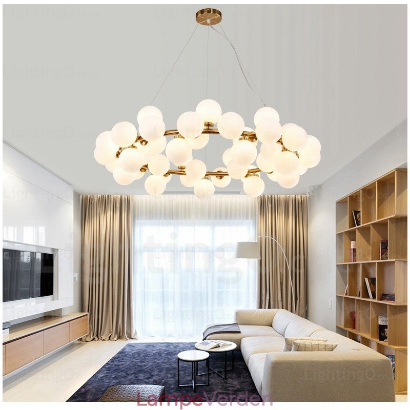 25 Lys nordisk pendel med glasskærm