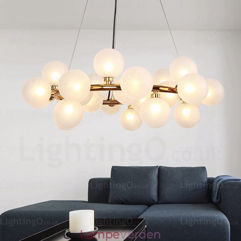 25 Lys nordisk pendel med glasskærm