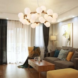 25 Lys nordisk pendel med glasskærm