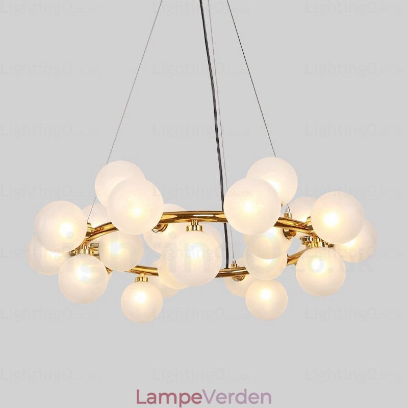 25 Lys nordisk pendel med glasskærm