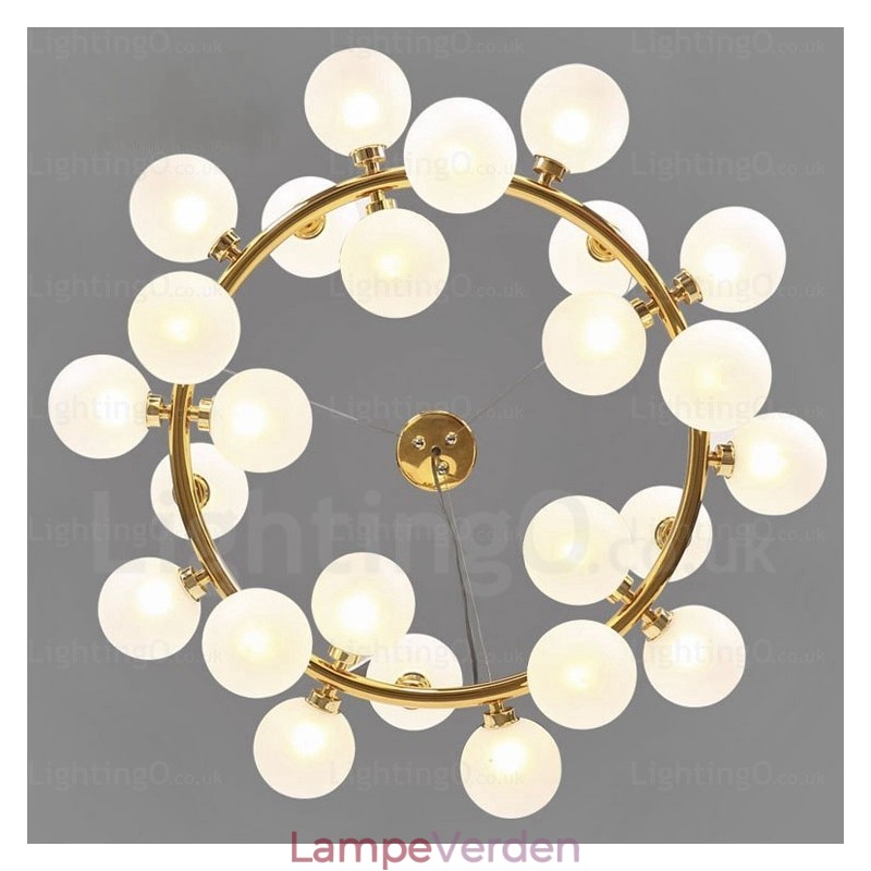 25 Lys nordisk pendel med glasskærm