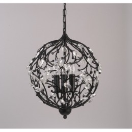 3 Light Vintage Retro Globe Crystal Pendel Light