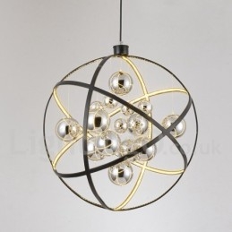 Diameter 50CM 80CM Vintage Globe Lysekrone Rusty Color Pendel Light