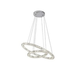 Crystal Pendel Lighting Moderne 2 Ringe Tre Sider K9 Krystal Indendørs Loftslamper Lampearmaturer