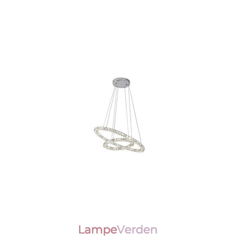 Crystal Pendel Lighting Moderne 2 Ringe Tre Sider K9 Krystal Indendørs Loftslamper Lampearmaturer