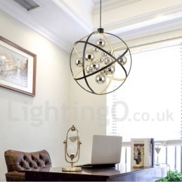 Diameter 50CM 80CM Vintage Globe Lysekrone Rusty Color Pendel Light