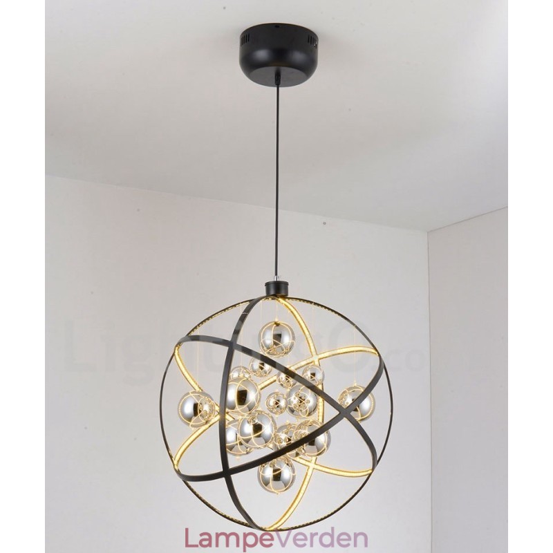 Diameter 50CM 80CM Vintage Globe Lysekrone Rusty Color Pendel Light