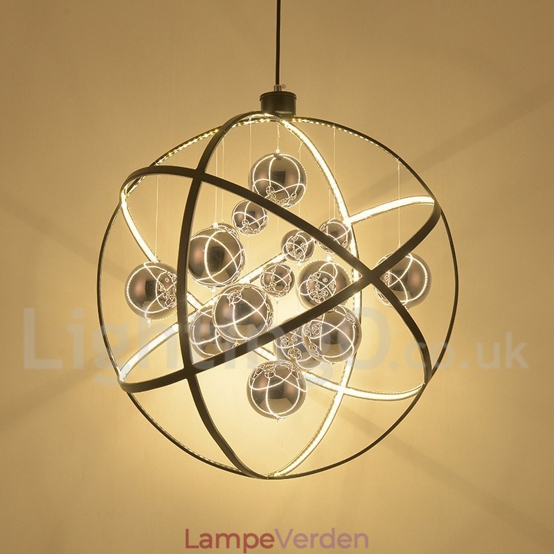 Diameter 50CM 80CM Vintage Globe Lysekrone Rusty Color Pendel Light