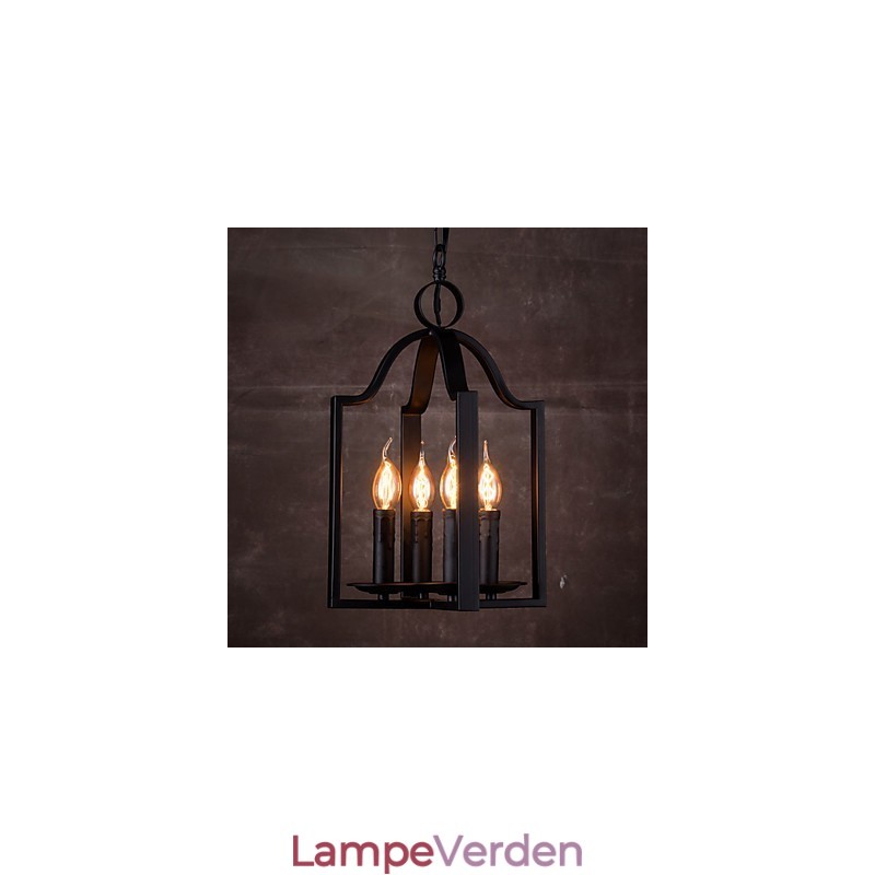 4 Light Vintage Minimalistisk Iron Painting Pendel Light