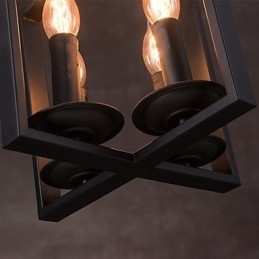 4 Light Vintage Minimalistisk Iron Painting Pendel Light