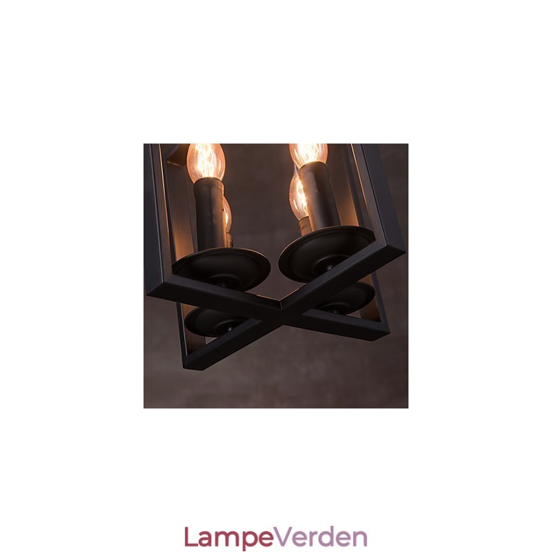 4 Light Vintage Minimalistisk Iron Painting Pendel Light