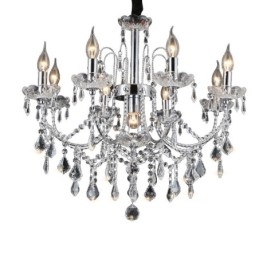Elegant krystal lysekrone med 9 lys