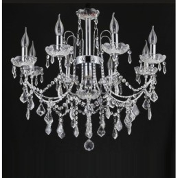 Elegant krystal lysekrone med 9 lys