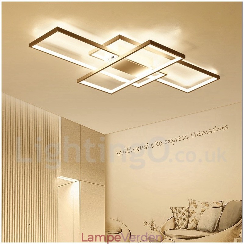 Moderne moderne aluminiumsmaleri Loftslampe Flush Mount Væglampe med Remote Dimmer til stuen Sengeværelse Kan også bruges som væglampe
