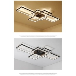 Moderne moderne aluminiumsmaleri Loftslampe Flush Mount Væglampe med Remote Dimmer til stuen Sengeværelse Kan også bruges som væglampe